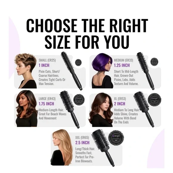 ERGO Professional Round Brush 2 3/4 barrel - Picture 3 of 9